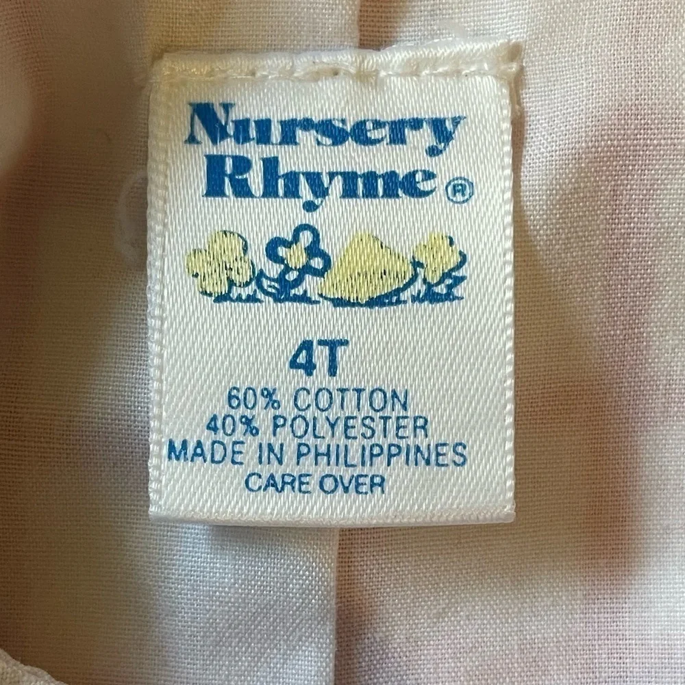 Vintage Nursery Rhyme Toddler Romper Size 4T Checkered Print - Picture 3 of 4